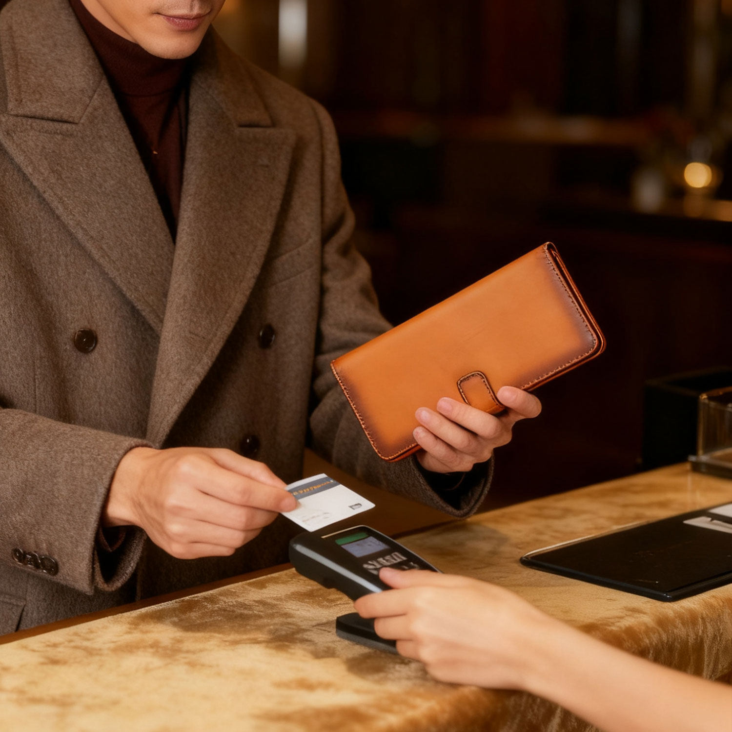 鹿师傅真皮牛皮长款钱包卡包男款2025新款高级手包收纳包手机包,淘宝优惠券,粉丝福利购,淘宝优惠卷