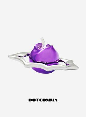 DOTCOMMA星系果蔬园系列蓝莓星球镀白金耳钉紫色原创设计高级小众