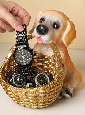 极速狗狗钥匙收纳摆件客厅玄关大容量现代轻奢桌面摆设入户鞋柜放