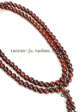 216粒天然正宗印度小叶紫檀佛珠念珠 女款红木手链手珠手串
