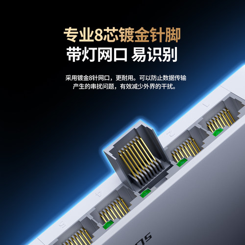 沃浦网络交换机千兆8口5口网线网络分线器转换器光猫路由器交换机监控专用家庭宿舍家用网络扩展器3C认证电源 - 图1