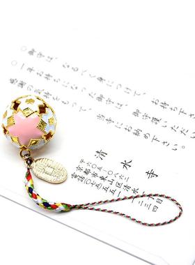 跨境日本铃铛 diy手机绳钥匙扣挂饰件 御守清水寺铃铛含彩绳信封