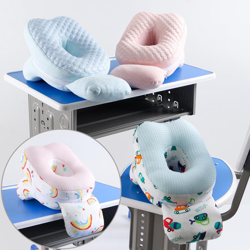 午睡枕趴睡枕小学生教室桌上午休枕神器夏季冰丝豆豆儿童双面抱枕 - 图3