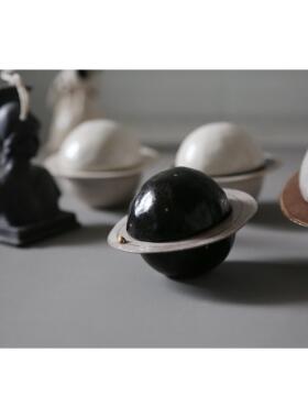 Lovely设计师覆古星球圆形纯手工金色陶瓷戒指收纳盒首饰盒小摆件