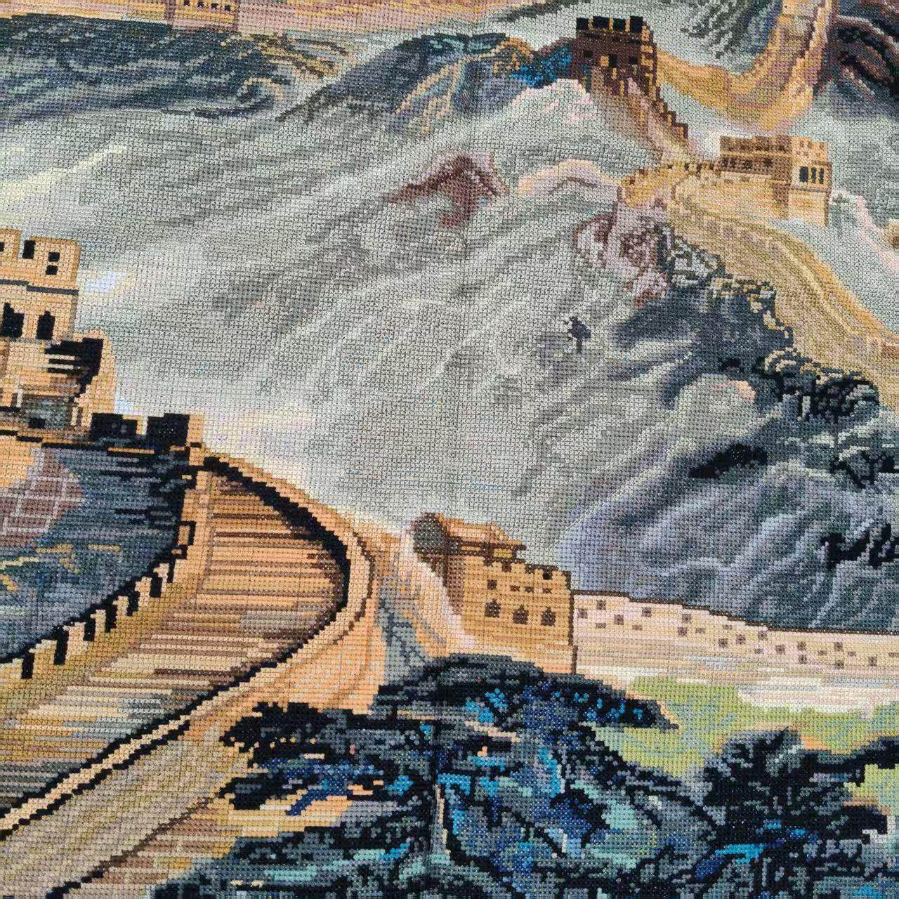 纯手工十字绣成品万里长城盛世中华新款客厅大幅风景挂画带框出售,淘宝优惠券,粉丝福利购,淘宝优惠卷