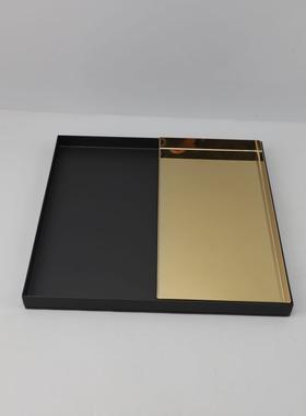 新中式创意金属托盘客厅样板间桌面书房餐厅软装饰品摆件工厂直销