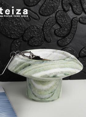 Oteiza现代简约创意大理石托盘摆件软装样板间客厅桌面水磨石果盘