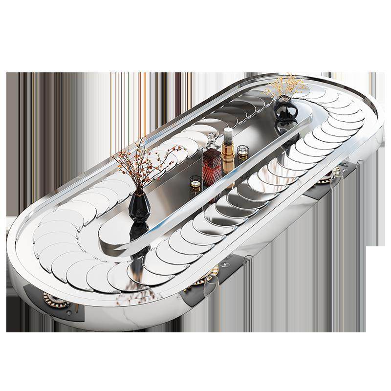 长方形电动传菜转盘 椭圆不锈钢传送带 家用餐桌自动回转展示转盘,淘宝优惠券,粉丝福利购,淘宝优惠卷