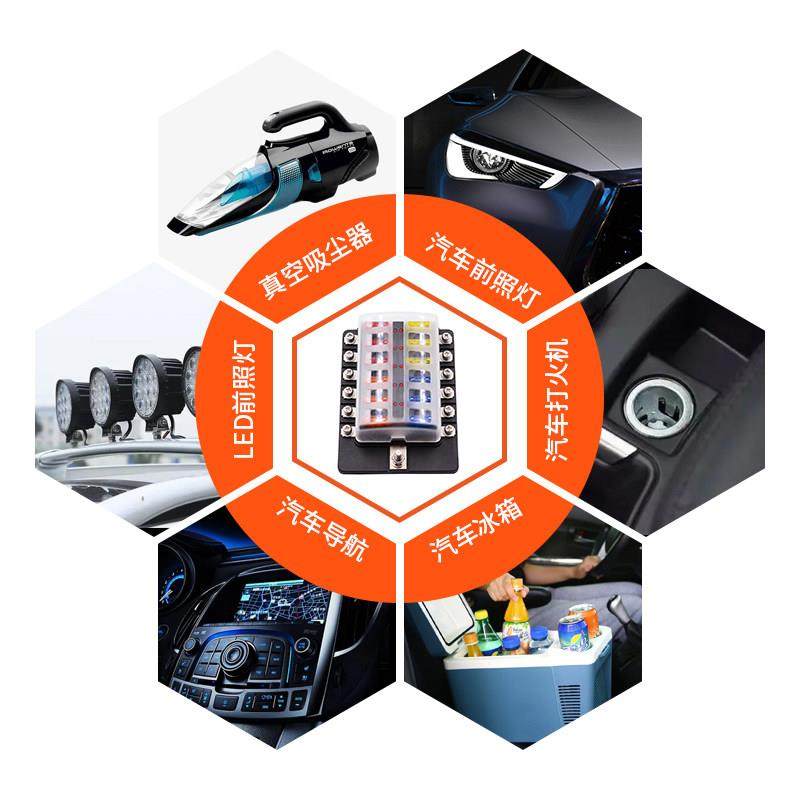 12路保险丝汽车改装点烟器氛围灯记录仪电瓶接线盒游艇保险取电器,淘宝优惠券,粉丝福利购,淘宝优惠卷