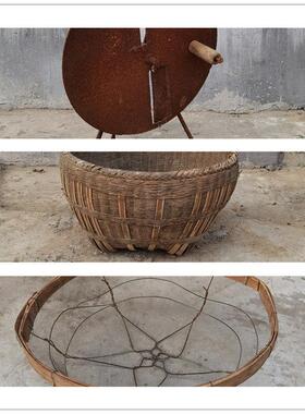 民俗老物件风车老旧木犁复古影视道具怀旧农村农具农耕文化摆件