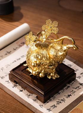 朱秉仁铜制富禄世代套装装饰客厅入口葫芦装饰开幕乔迁礼物