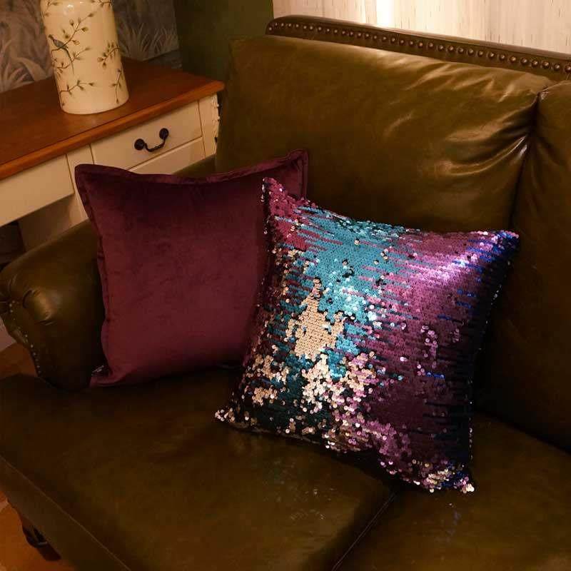 ins Wind现代休闲彩色亮片客厅沙发枕垫套无芯卧室床头靠垫大,淘宝优惠券,粉丝福利购,淘宝优惠卷