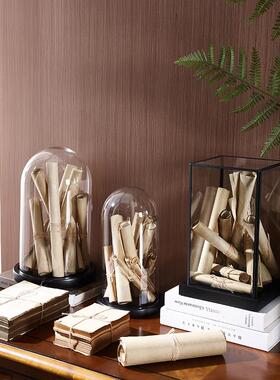 创彩家居欧洲创意古董书卷玻璃封面客厅书房软工艺家居装饰摆件