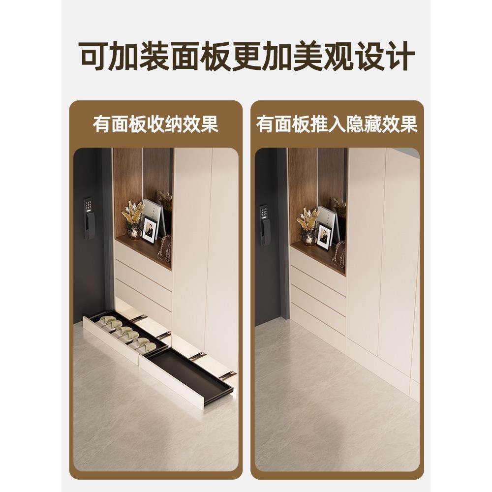 踢脚抽屉鞋柜下方托盘家用鞋子反弹入户门口玄关换鞋定制抽滑轮子,淘宝优惠券,粉丝福利购,淘宝优惠卷