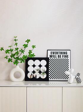 现代客厅电视柜摆件画花瓶吊钟绿植高级感简约家居入户玄关装饰品