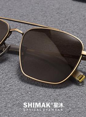 超轻覆古纯钛大框双梁太阳眼镜男款近视大圆脸开车驾驶专用偏光太