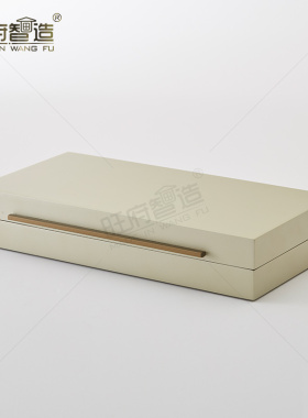 浅金色列简约轻奢创意样板间家居饰品酒店装饰摆件金属托盘收纳盒