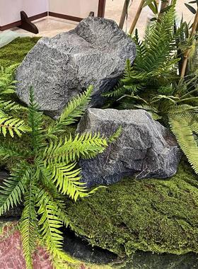 灰色仿真石头泡沫雕塑假山道具PU景观石庭院假石造景橱窗摆件