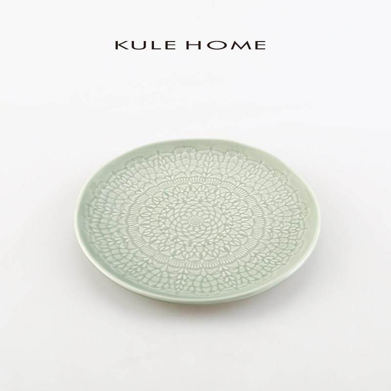 KULE HOME 创意陶瓷三色莲花纹线香插香托香炉家用轻奢室内熏香碟,淘宝优惠券,粉丝福利购,淘宝优惠卷