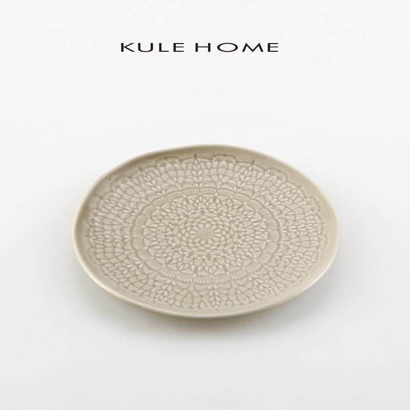KULE HOME 创意陶瓷三色莲花纹线香插香托香炉家用轻奢室内熏香碟,淘宝优惠券,粉丝福利购,淘宝优惠卷