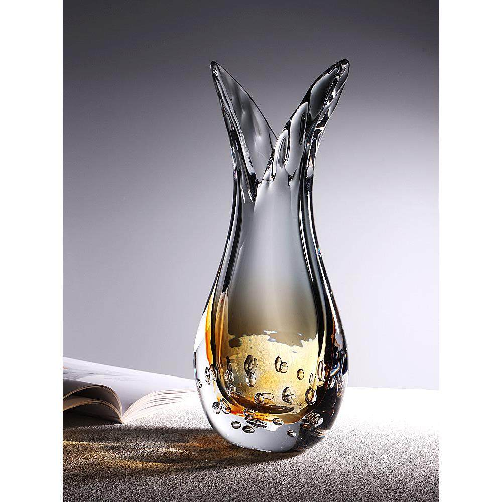 现代轻奢创意琉璃花瓶奢华样板间插花玻璃瓶放装饰入户玄关摆件,淘宝优惠券,粉丝福利购,淘宝优惠卷