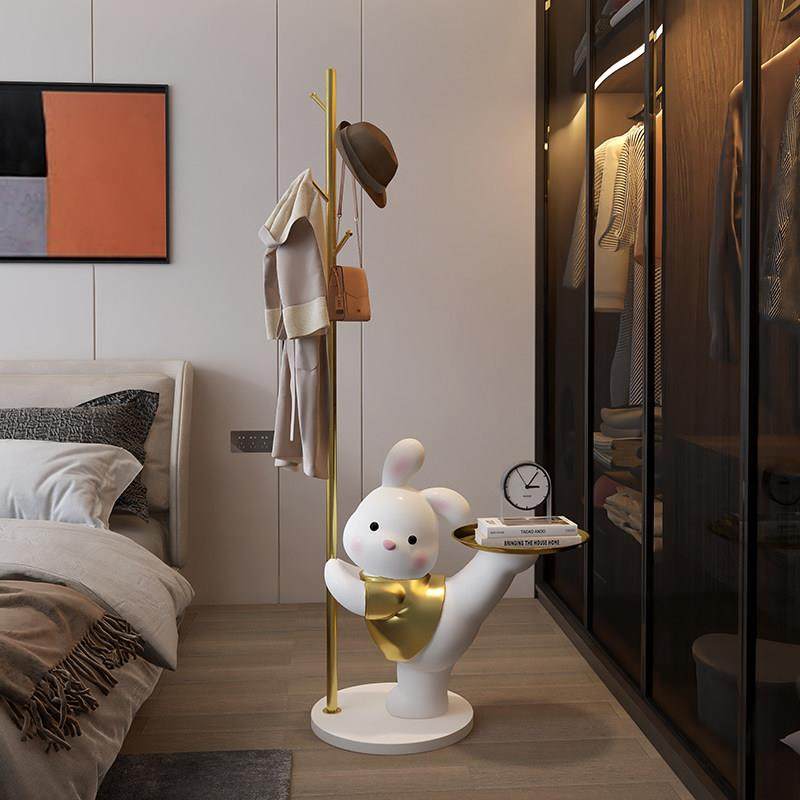 可爱兔子衣帽架落地摆件客厅挂衣架新婚卧室轻奢创意乔迁新居礼物,淘宝优惠券,粉丝福利购,淘宝优惠卷