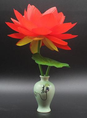 中式彷真荷花莲花假花供花佛堂佛台供佛家居装饰品客厅桌面小摆件