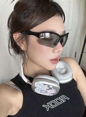 复古半框变色灰太阳眼镜日夜两用户外骑行登山自行车防风偏光墨镜