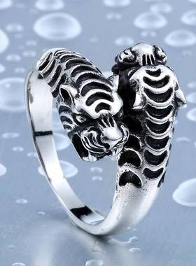 BEIER Personality Animal tend  Titanium Steel Mens Fashion