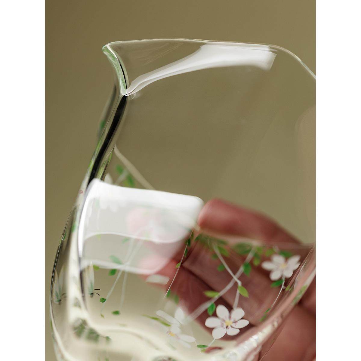 日作高价值花潮交会杯高硼硅玻璃家用高端茶隔板创意茶海茶道配件,淘宝优惠券,粉丝福利购,淘宝优惠卷