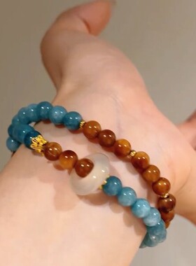 【师傅推荐】天然石双圈手串玉石