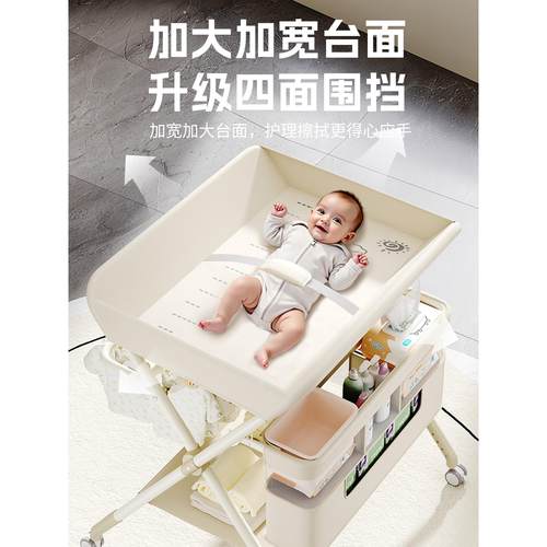 尿布台婴儿护理台新生儿换尿布抚触洗澡全包围护理台多功能可折叠 - 图2