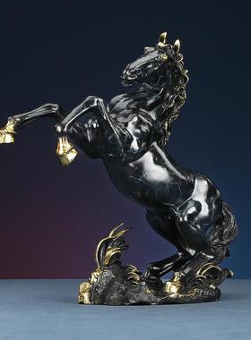 铜欣祥 黄铜摆件《跃马》铜工艺品 家居饰品礼品马到成功摆件