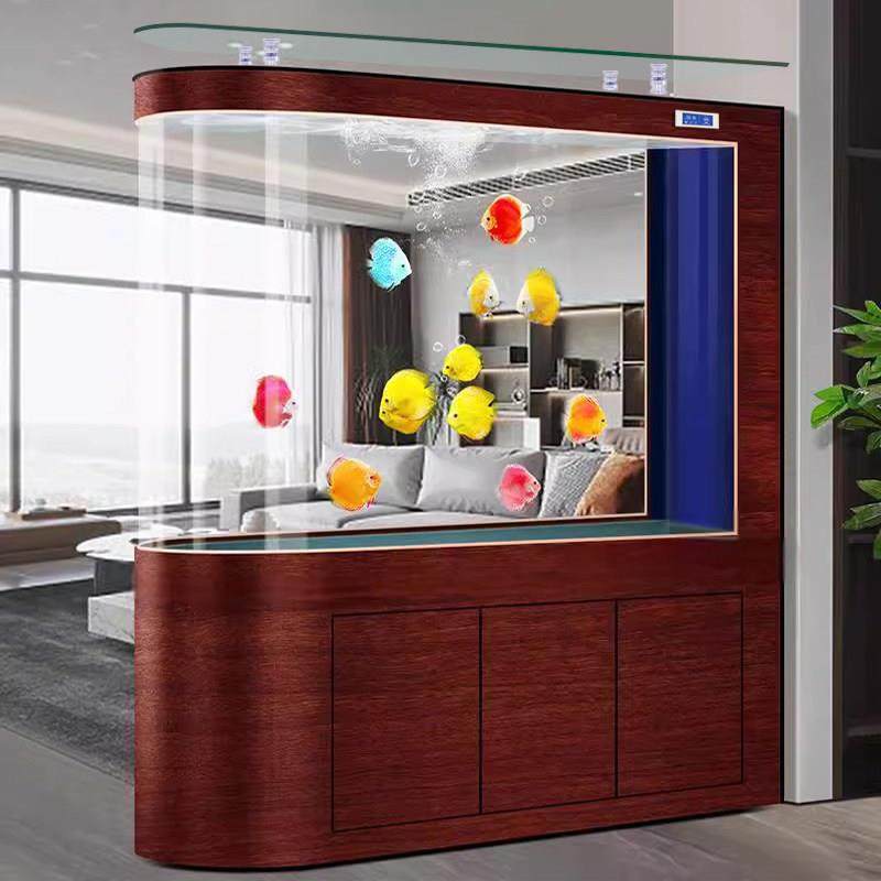 2025子弹头玻璃鱼缸屏风客厅家用大中型生态底过滤落地免换水族箱,淘宝优惠券,粉丝福利购,淘宝优惠卷