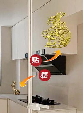 全铜质鸱吻摆件厨房进门解开门见灶对螭五色土避火龙在西北角东南