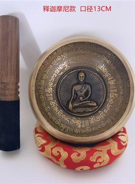 尼泊尔手工佛祖音碗瑜伽冥想唱碗梵文音碗冥想碗铜制编钟乐器铜碗