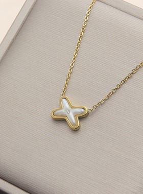 赵亚苧同款交叉项链女吊坠锁骨