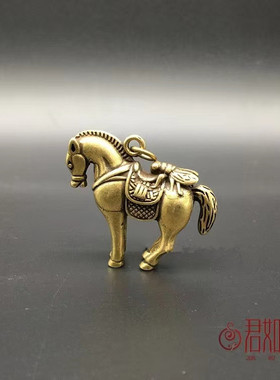 黄铜马上赢马上封侯小摆件马上有钱汽车钥匙挂件办公室桌面摆件