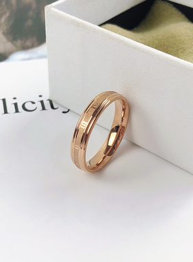 花京远男生钛钢罗马数字磨砂戒指