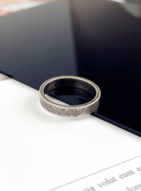 花京远男生钛钢简约做旧戒指