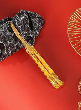 新款合金蝴蝶刀甩刀复古金属练习刀小礼品金龙刺客金属义乌小商品