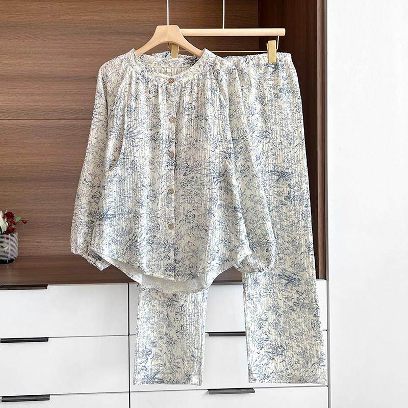 带胸垫纯棉纱布月子服春秋大码孕妇哺乳睡衣夏季薄款产后家居服套,淘宝优惠券,粉丝福利购,淘宝优惠卷