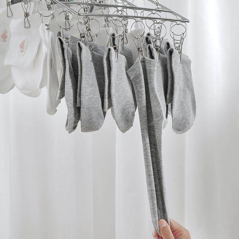 30夹不锈钢衣架多夹子 防风晒晾衣架袜夹内衣袜架小儿童家用衣架,淘宝优惠券,粉丝福利购,淘宝优惠卷