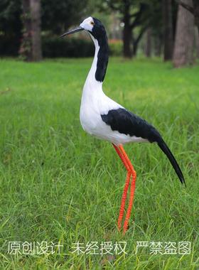 仿真鸟类模型长脚鹬凤头麦鸡八哥秋沙鸭斑鸠湿地展馆学校教具定制