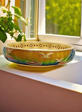 古法千里江山图珐琅金包银手镯