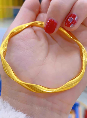 莫比乌斯实心真金包银手镯送女友