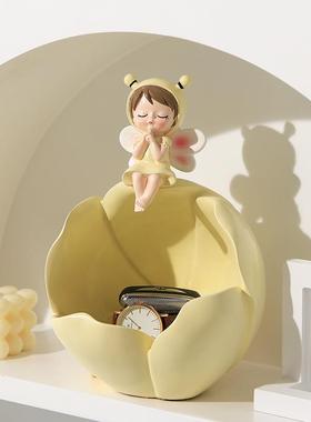 入户玄关钥匙收纳花仙子精灵轻奢摆件家居乔迁送朋友礼物饰品