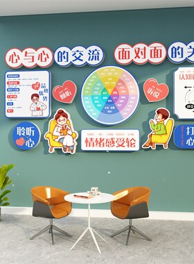 好货心理咨询室挂图心灵驿站贴纸健康辅导留守儿童文化墙面布置装