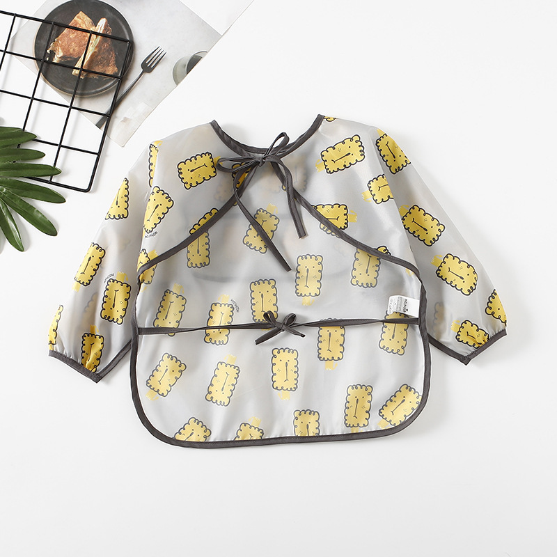 Umbrella children's waterproof bib long-sleeved baby waterproof coveralls infant polyester taffeta waterproof eating clothes