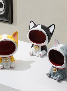 招财猫钥匙收纳摆件入户玄关置物架桌面客厅家居装饰乔迁新居礼品